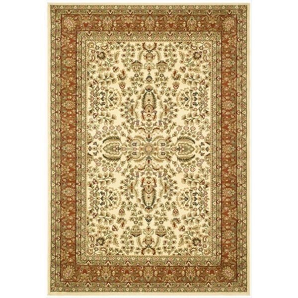 5 ft. 3 in. x 7 ft. 6 in. Medium Rectangle Lyndhurst Ivory and Rust Traditional Rug, Safavieh, Mfr#: LNH214R-5